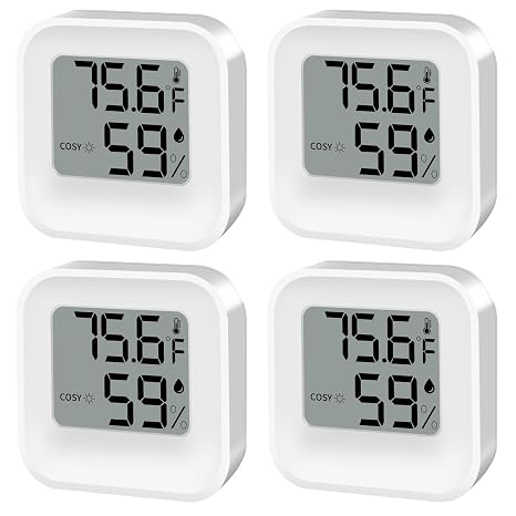 Digital Hygrometer Thermometer for Room Temperature Humidity Meter Indoor Thermometer Accuracy Calibration LCD Temperature Sensor, Bedroom, Baby Room, Office, Greenhouse, Cellar (4)