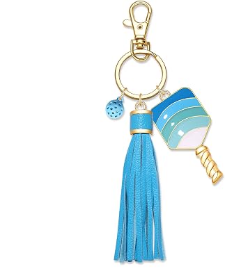 Womens Pickleball Keychain - Tassel Charm Key Ring - Game Day Accessory - Gift for Pickleball Fan