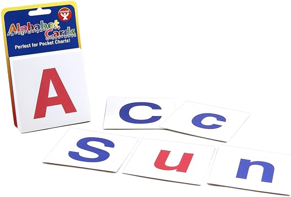 Hygloss 60-Pk Alphabet Flashcards Uppercase and Lowercase Letters 3-Inch White Cards Literacy Learning Card Kit