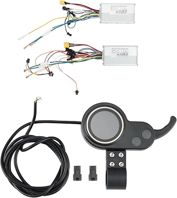 52V 25A 1200-1600W JP Brushless Motor Controller with LCD Display Panel for Electric Bike Scooter Stall Speed Controller, Black&Silver