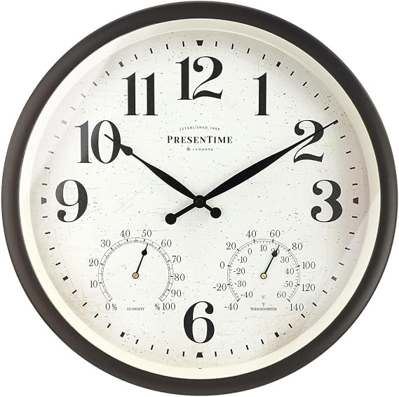 Presentime 16" Farmhouse in/Outdoor Clock