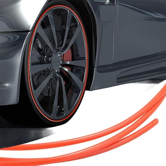 Car Wheel Protection Ring, Double Layer Rim Protectors, Tire Scratch Resistance Anti-Collision, 38 * 38 * 135cm, For Car And Truck(Red)