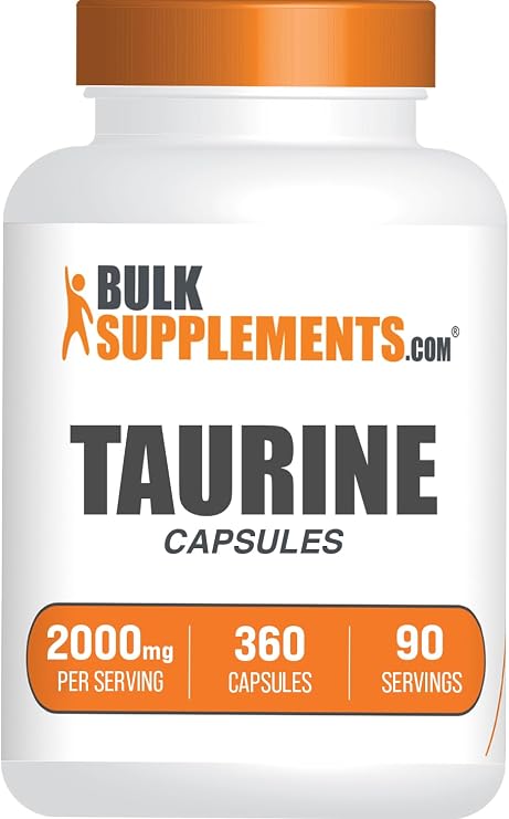 Taurine Capsules - Taurine Supplement, Taurine 2000mg, Amino Acids for Heart Health, Taurine Pills - Gluten Free, 4 Taurine 500mg Capsules per Serving (2000mg), 360 Capsules