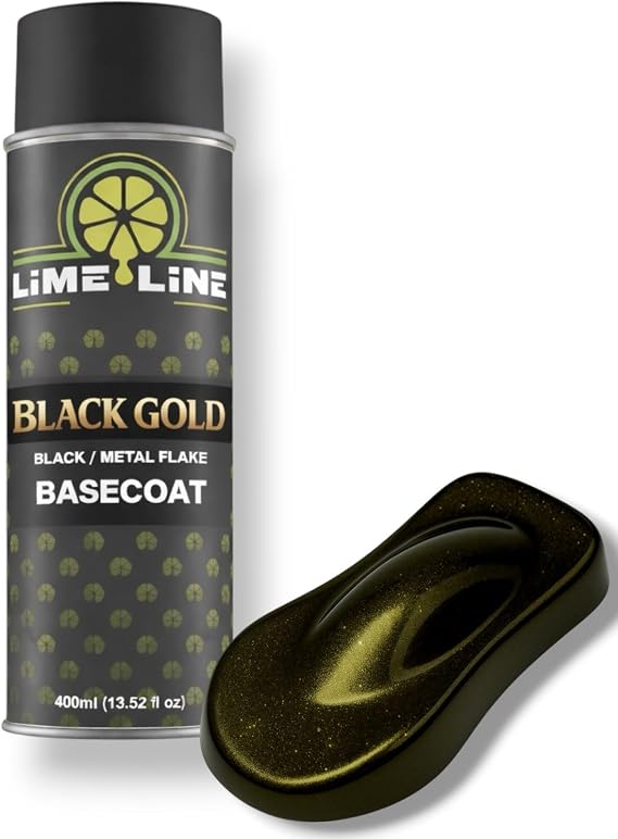LiME LiNE Shadow Line Basecoat Aerosol Spray Paint, Professional Automotive Spray Paint, Color Shift Black to Metallic Finish, Requires 2K Clearcoat Topcoat (Black Gold, Spray Paint)