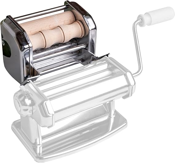Imperia Mille Gnocchi Pasta Cutter Attachment- Heavy Duty Steel Construction- Machine Accessory cuts Fresh Homemade Gnocchi, Cavatelli & More- Made in Italy, Easy to Use Wooden Roller- Italian Gift