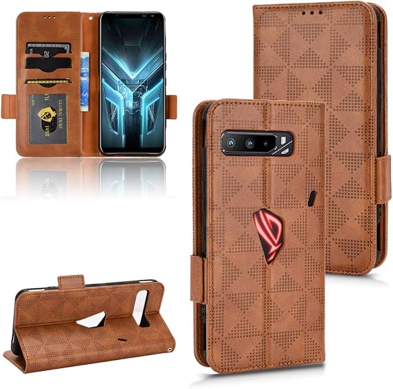 Case for Asus ROG Phone 3 I003DD / ROG Phone III Strix ZS661KS Leather Flip Stand Case Cover,Case for Asus ROG Phone III ZS661KS Leather Case,Case for Asus ROG Phone III Case Cover Brown