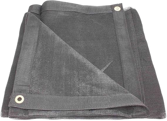 16'x24' Black 70% Shade Mesh Tarp for Outdoor w/Grommets - 6 Oz Extra Durable Heavy Duty Mesh Tarps for Dump Truck, Rolloff Trucks - Mesh Shade Net Cloth for Sun, Plant, Patio