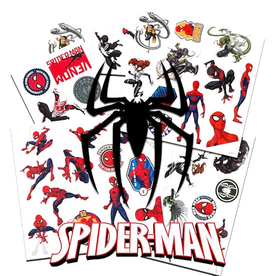 Spider-Man Temporary Tattoos for Boys, 50 Pc