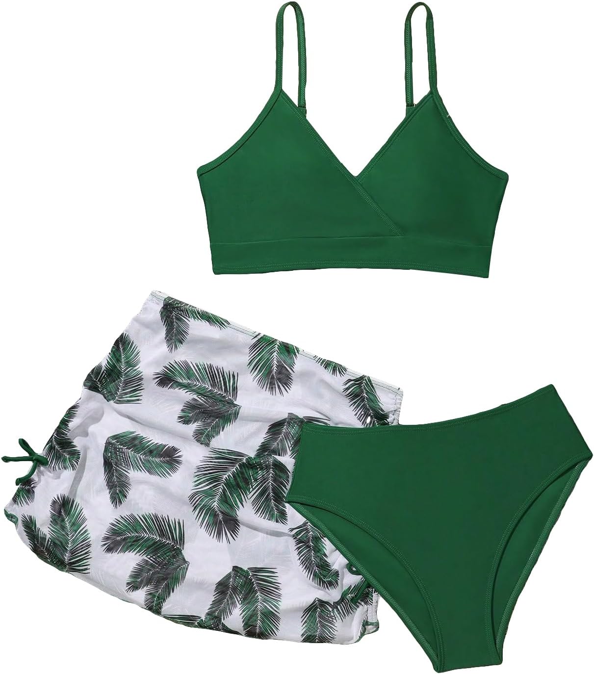 SOLY HUX Girl's 3 Piece Swimsuits Tie Dye Bikini Bathing Suit with Cover Up Beach Skirt