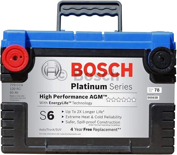 Bosch S6563B S6 Flat Plate AGM Battery