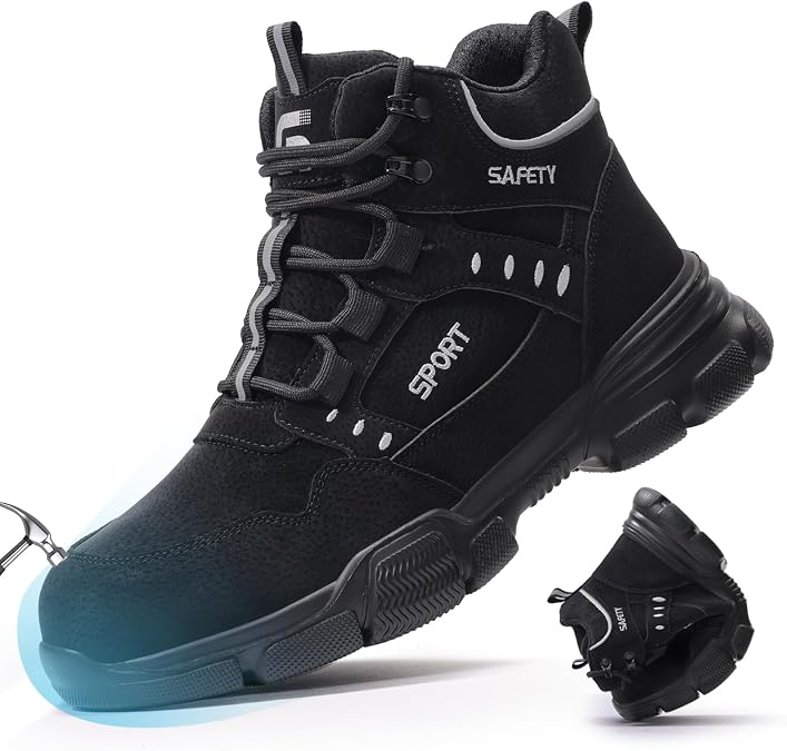 Steel Toe Cap Safety Boots Men Lightweight Work Shoes