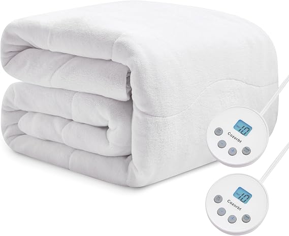 Heated Quilted Wave Mattress Pad,Queen Size Dual Control,Soft Bed Warmer,10 Heat Settings,1-12 Hours Auto-Off,Fast Heating,ETL Certified,Machine Washable,Fit Up to 18" Deep Pocket,60"x80"