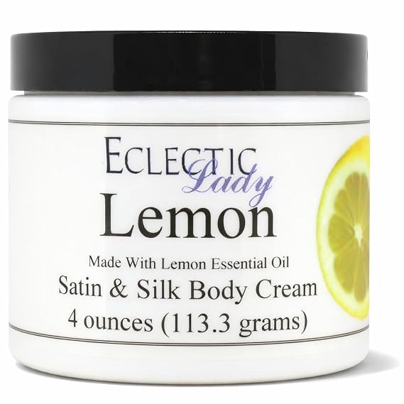 Eclectic Lady Lemon Satin and Silk Cream, Body Cream, Body Lotion, 4 oz