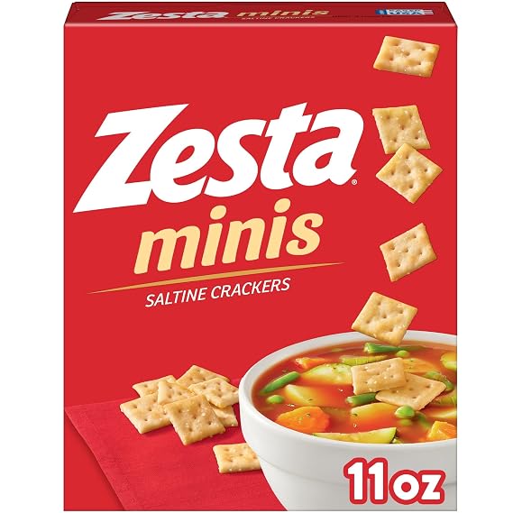 Zesta Minis Saltine Crackers, Soup Crackers, Lunch Snacks, Original, 11oz Box (1 Box)