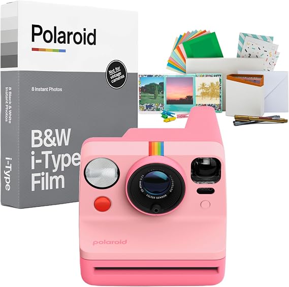 Polaroid Now Generation 3 Instant Camera (Pink) Bundle | Included accessories, (3 items)