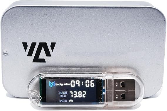 USB Bitcoins Miner LV03 Solo Miner 74KH/S BTC Mining Device 1Watt Low Power Consumption Asic Cryptocurrency Lottory Miner (1PCS)