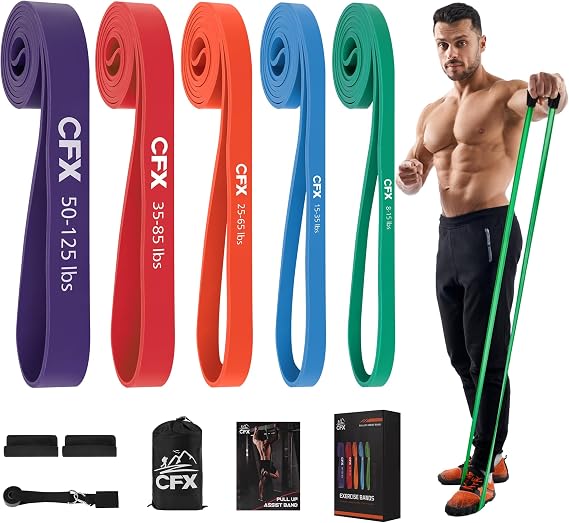 CFX Resistance Bands for Working Out,Pull Up Assistance Bands,Workout Bands for Exercise,Elastic Bands for Body Stretching,Crossfit Training at Home/Gym for Men & Women