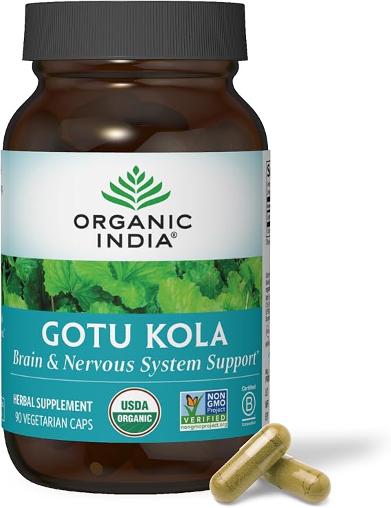ORGANIC INDIA Gotu Kola, Centella Asiatica Herbal Supplement, 90 Capsules