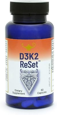 RnA ReSet D3K2 Reset 4,000 IU Vitamin D3 & 100 mcg K2 Supplement 60 Capsules NSF Certified