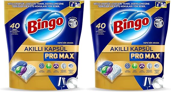 Bingo Smart Capsule Pro Max Dishwasher Tablet, 40pcs x 2 Packs (80 Capsules)