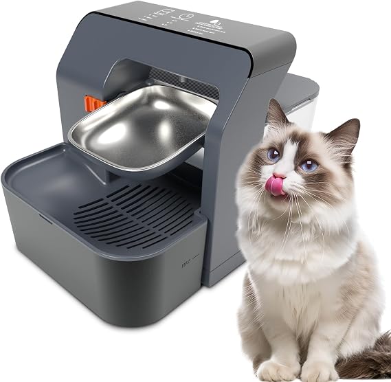 Cat Water Fountain Stainless Steel, Filterless Pet Water Fountain with Circulating Water, Wastewater Separation & Easy-to-Clean Design for Cats and Small Dogs, Large Capacity Indoor Pet Waterer