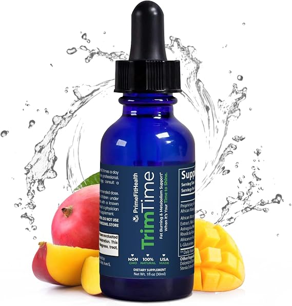 TrimTime Advanced Weight Management Drops African Mango & Maca Extract Supports Metabolism, Curb Cravings & Boost Energy Fast-Absorbing Liquid Formula 1 fl oz