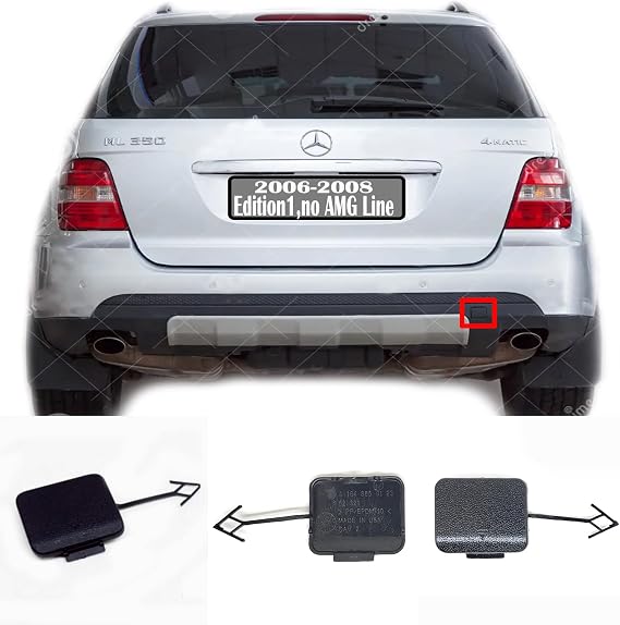 Rear Tow Cover for 06-08 Mercedes Benz ML X164 Fit ML280 ML300 ML320 ML350 ML420 ML450 ML500 ML550 CDI 4Matic SUV 2006 2007 2008 Bumper Hook Eye Cap