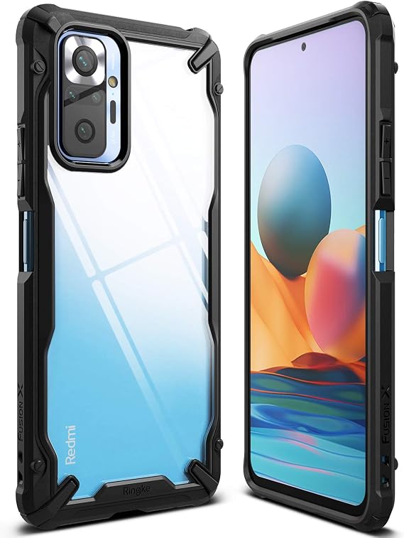 Ringke Fusion-X Compatible with Xiaomi Redmi Note 10 Pro Case, Redmi Note 10 Pro Max Cover Military Grade Protective Heavy Duty for Men, Women - Black