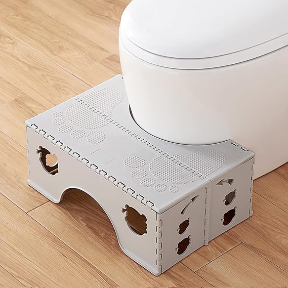 Folding Squatting Toilet Stool Potty Poop Stool Squatting Posture Toilet Poop Stool Bathroom Anti-Slip Toilet Assistance Step Stool Fold Design with