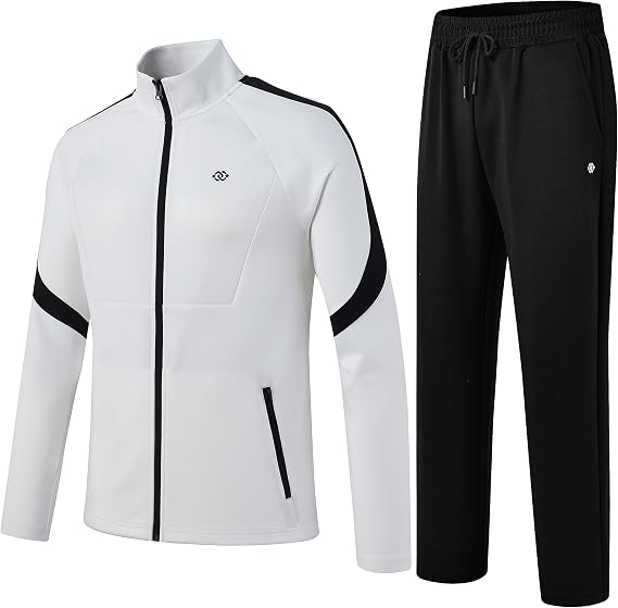 MoFiz Men's Tracksuits Sweatsuits for Men Athletic Set 2 Piece Track Suits Jogging Casual Warm Up Full Zip Running Sports