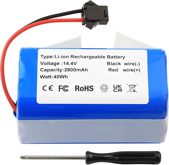14.4V Vacuum Battery Replacement for iHome Autovac iHRV12-BLK iHRV10Y-BLK