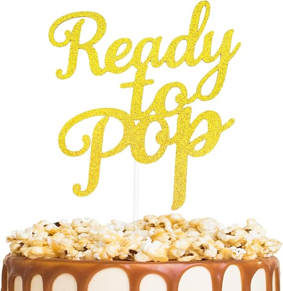 Ready to POP Cake Topper, Popcorn Baby Shower Decorations, Ready to POP Sign, Popcorn Themed Baby Shower Favor, Popcorn Welcome Baby Party Decoration Supplies