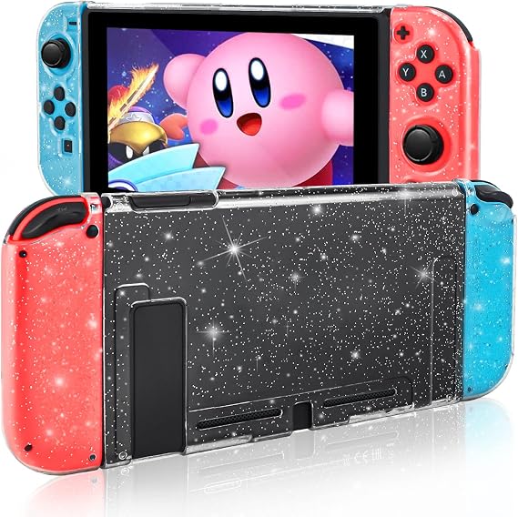 DLseego Protective Case Compatible with Switch Crystal Glitter Bling Soft TPU Case with Shockproof and Scratch-Resistant Protective Case for Switch - Crystal Glitter