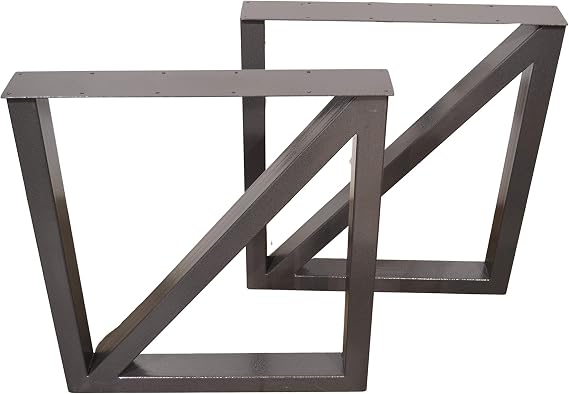 Metal Table Legs, Rectangular Cross Brace Style - Any Size and Color