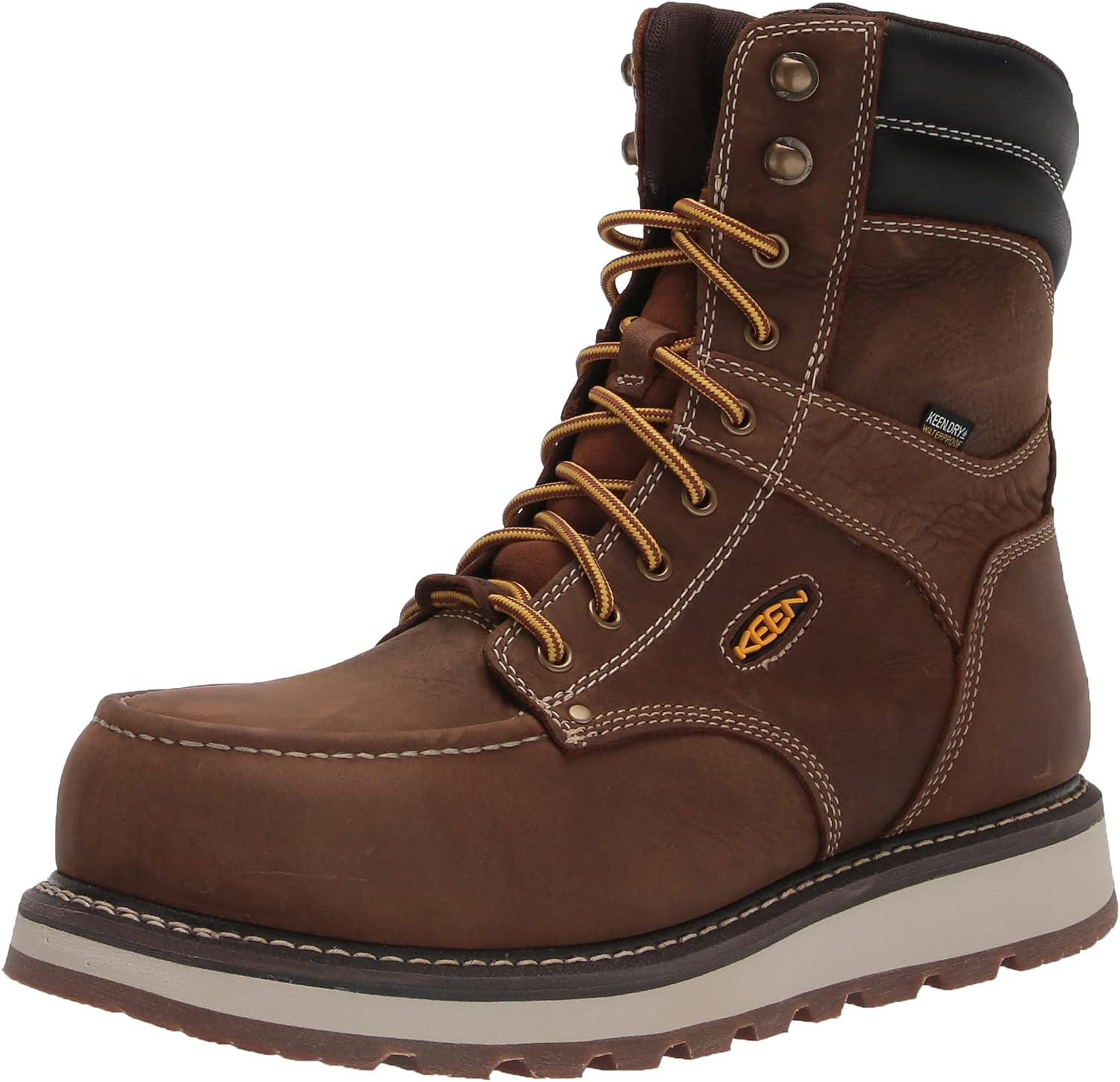 KEEN Utility Men's Cincinnati 8 Waterproof Wedge Work Boots, BelgianSandshell, 10