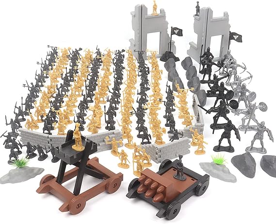 OTONOPI Toy Soldiers Medieval Plastic Knight Action Figure Castle Playset Classic Army Men Military Toys Mini Ancient Soldiers Warriors 250PCS