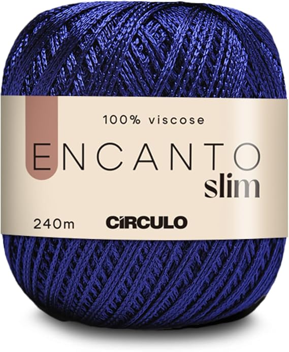 CIRCULO Encanto Slim Yarn 100% Viscose - Luxury & Shine - Sport Weight Yarn - 262 yds, 3.52 oz - Color 2550 - Ball Blue