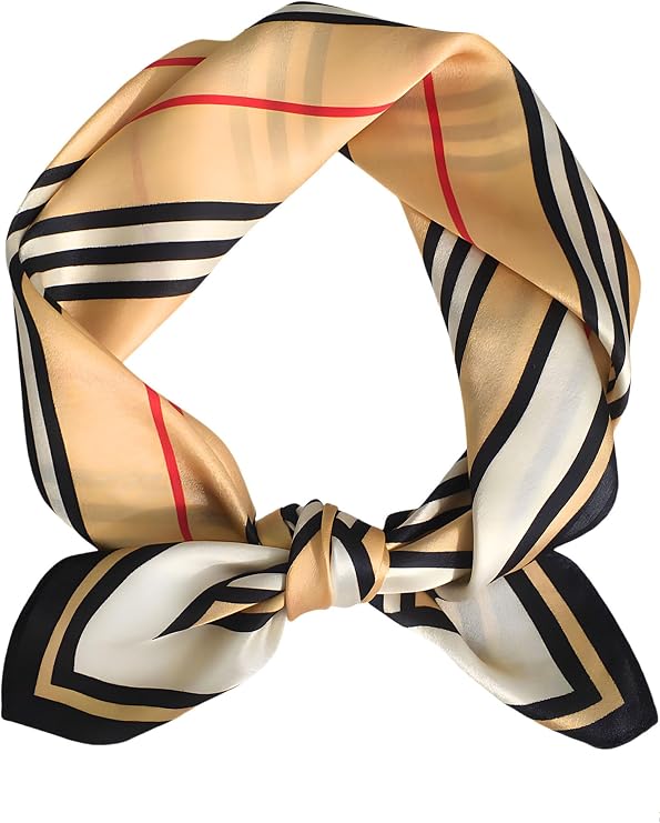 100% Mulberry Silk Scarf for Women Hair Lightweight Square Neckerchief Wrap For Head Scarves 21"
