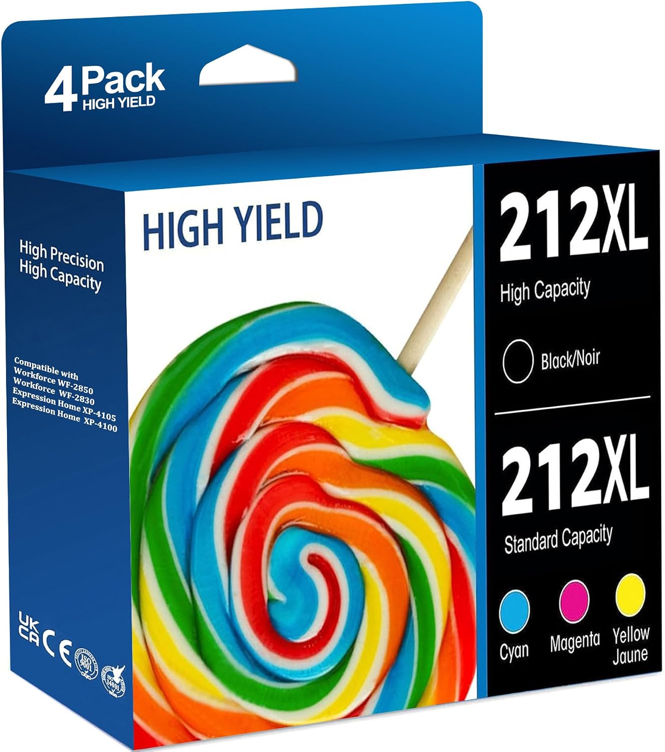 XL 212 Ink Cartridges for Epson 212 212XL T212 XP-4100 Printer Ink Cartridges for Epson 212 212XL T212 Ink Cartridges Combo Pack 4 for Epson Expression Home XP 4100 XP-4105 Workforce WF-2850 WF-2830