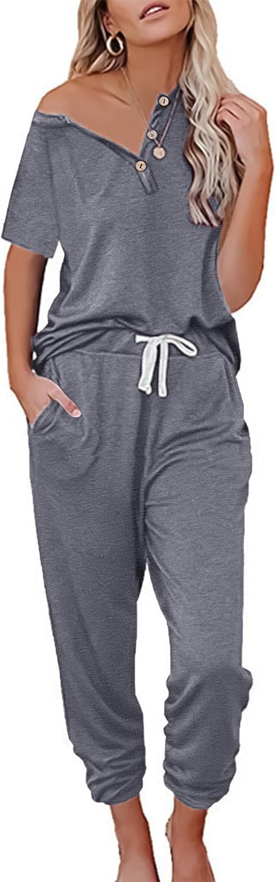 Women's 2 Piece Outfits Lounge Sets Long Sleeve Tops and Jogger Sets