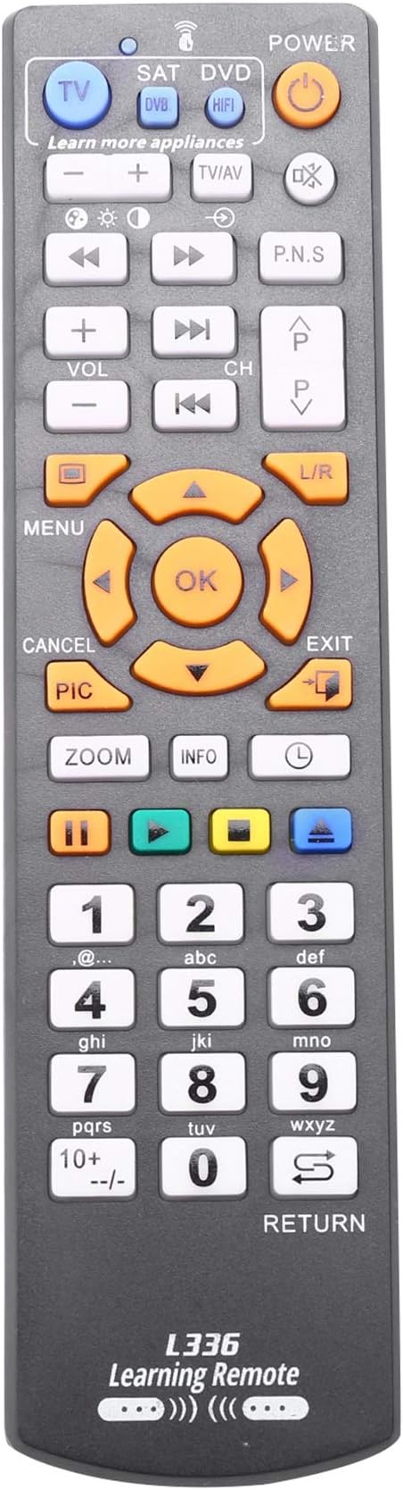 Universal Smart Remote Control Controller with Learning Function for TV SAT CBL, black & white, 137835