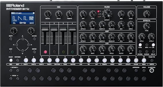 Roland SH-4d Compact Desktop Synthesizer | 11 OSC Models | Professional Sound Design Tools | Hands-On Workflow | Multitimbral Pattern Sequencer | Extensive FX | Suited for Studio, Stage & Traveling