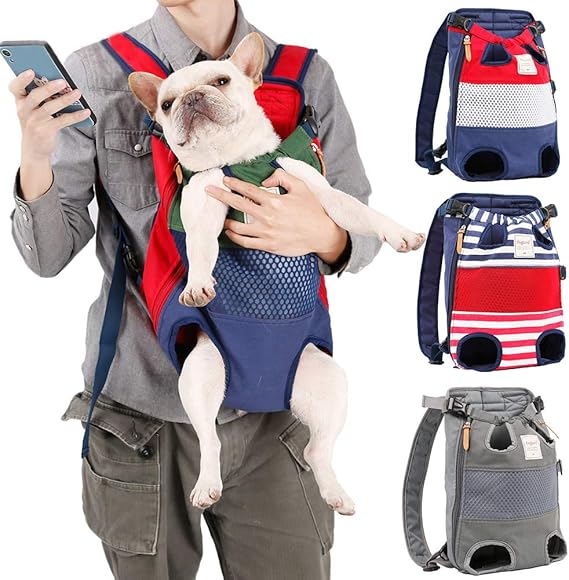 Dog Backpack Carrier Small Dog Backpack, Pet Dog Front Backpack Legs Out Dog Chest Carrier for Small Dogs, Cat Backpack Carrier Dogs Travel Back Pack Hands-Free Hiking Bike Motorcycle (Size:1119 lbs)