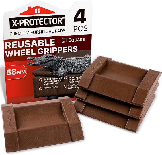 X-PROTECTOR Premium Furniture Cups 4 PCS. Rubber Caster Cups