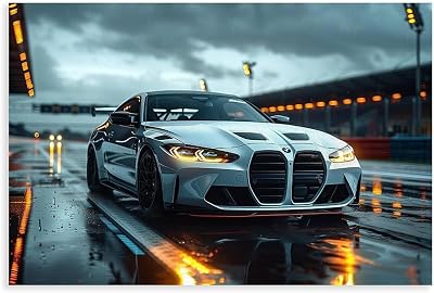 BMW M4 Poster Wall Art Luxury Prints Classic Car Posters For Men Cave Boys Room Bedroom Wall Art Decor For Home Bedroom Unframe 12x18inch30x45cm