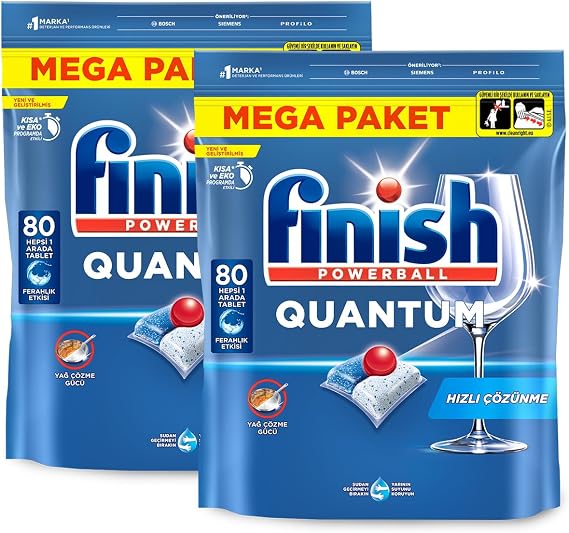 Finish Quantum 160 Kapsül Bulaşık Makinesi Deterjanı Tableti (2 x 80 Kapsül)