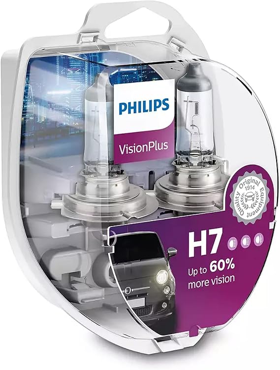 Philips 0730530 12972VPS2 VisionPlus +60% H7 Headlight Lamp Pack of 2