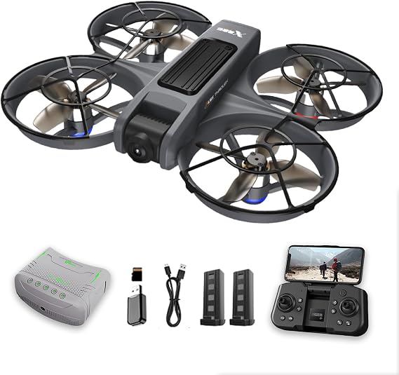 FPV Drone with Camera and VR Glasses,15 Min Flight for Beginners FPV Quadcopter And LED Lights, 360 Flip,Brushless Motor,Speed Control,One-Key Takeoff/Landing, Built-in Propeller Guard, 2 Batteries