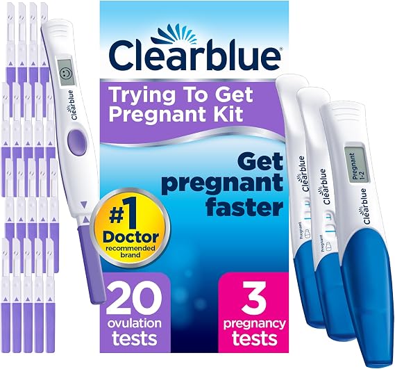 Clearblue Digital Ovulation & Pregnancy Tests, Double Your Chances of Getting Pregnant, 20 Advanced Digital Ovulation Tests & 1 Ultra Early Triple-Check & Date Combo Pack (3 tests), Packaging May Vary