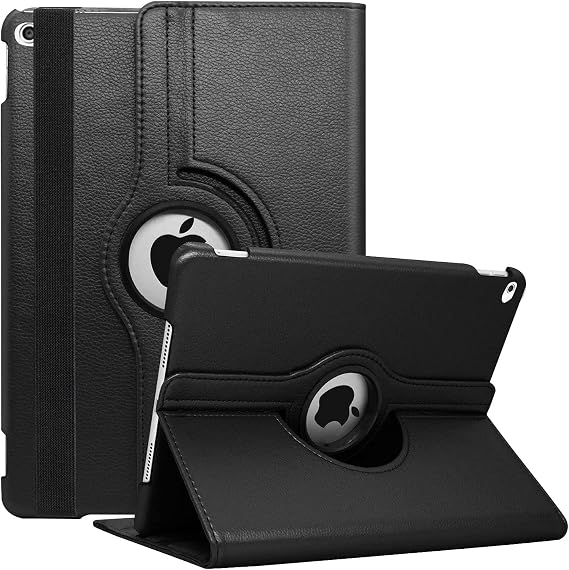 Rotating Case for iPad 9.7 Inch 2018 2017 / iPad Air 2 Case - 360 Degree Rotating Stand Protective Cover with Auto Sleep Wake for iPad 9.7 inch (6th Gen, 5th Gen) / iPad Air 2/ iPad Air (Black)